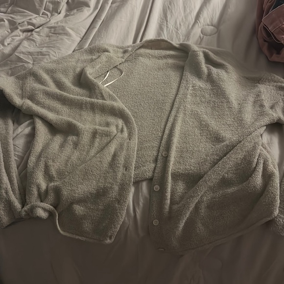 Cropped-ish fuzzy button up. - Picture 1 of 2